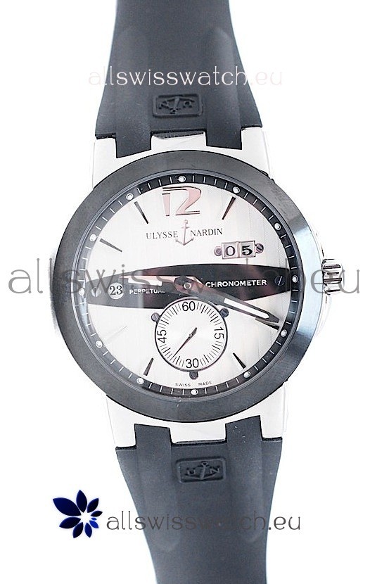IMG_9081 Ulysse Nardin Executive Dual Time Steel Black Replica 7