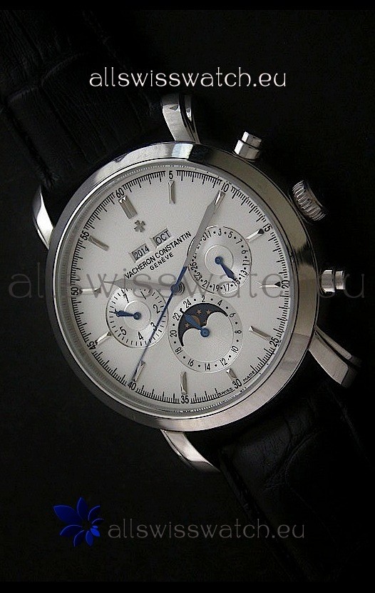 IMG_9081 Vacheron Constantin Perpetual Calendar in Silver Dial Replica 7