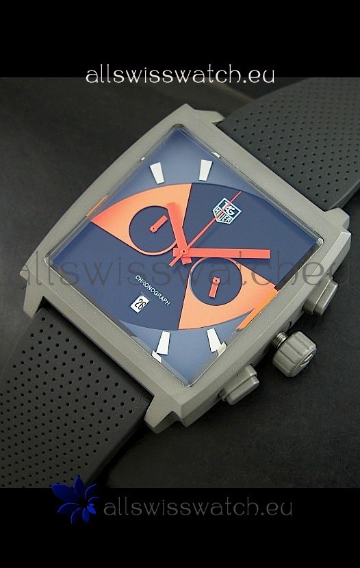 IMG_9081 Tag Heuer Monaco Limited Edition Titanium in Orange Markers Replica 7