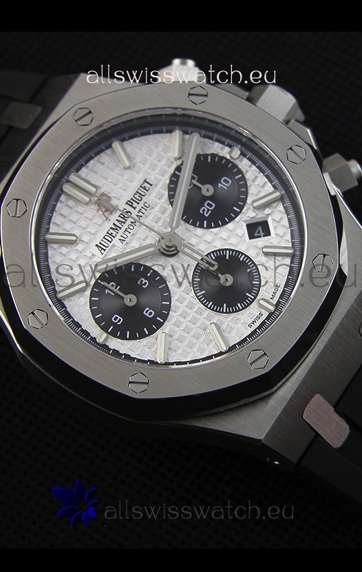 IMG_9081 Audemars Piguet Royal Oak Chronograph White Dial Rubber Strap Replica 8