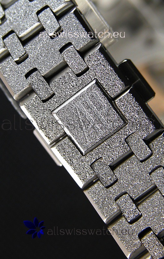 IMG_9081 Audemars Piguet Royal Oak Frosted Self-Winding White Gold White Dial 1:1 Mirror Replica 8
