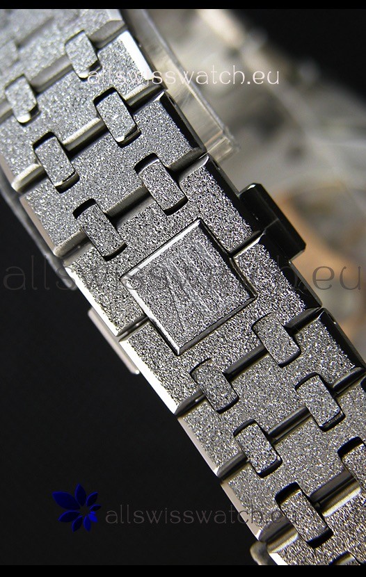 IMG_9081 Audemars Piguet Royal Oak Frosted Self-Winding White Gold Blue Dial 1:1 Mirror Replica 8