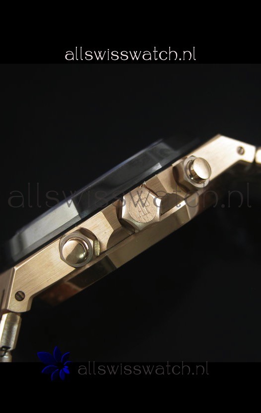 IMG_9081 Audemars Piguet Royal Oak Rose Gold in Black Textured Ceramic Dial - 1:1 Mirror Replica 8