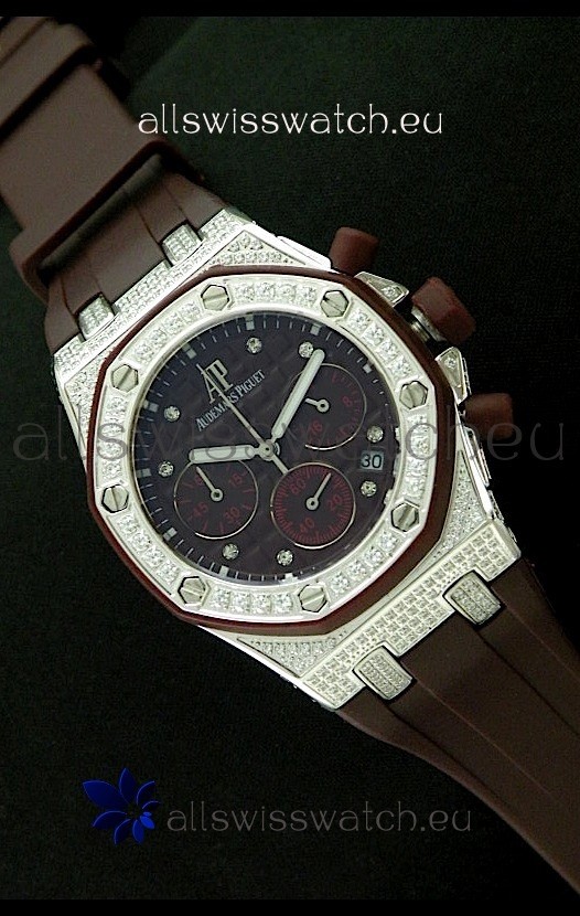 Audemars Piguet Royal Oak Ladies Alinghi Limited Edition in Maroon Replica 8