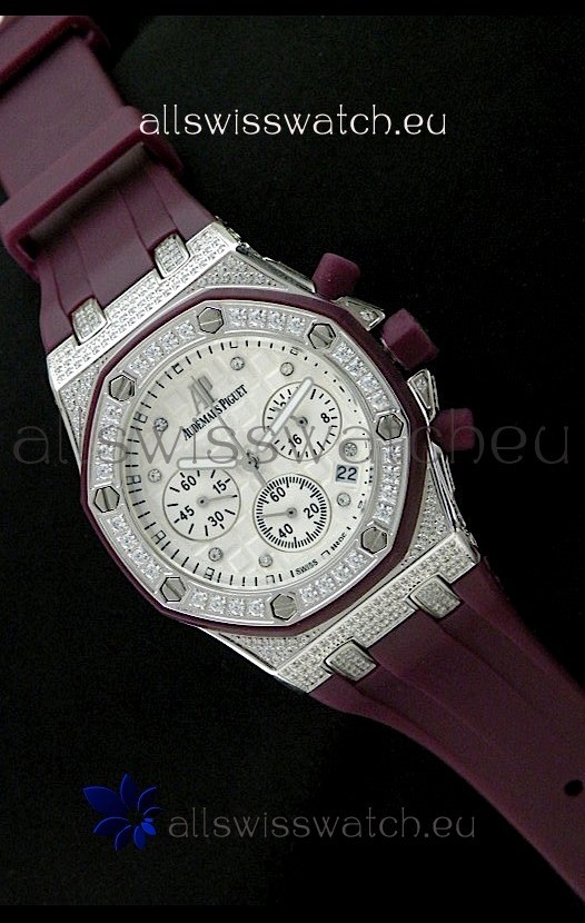 IMG_9081 Audemars Piguet Royal Oak Ladies Alinghi Limited Edition in Diamond Bezel Replica 8