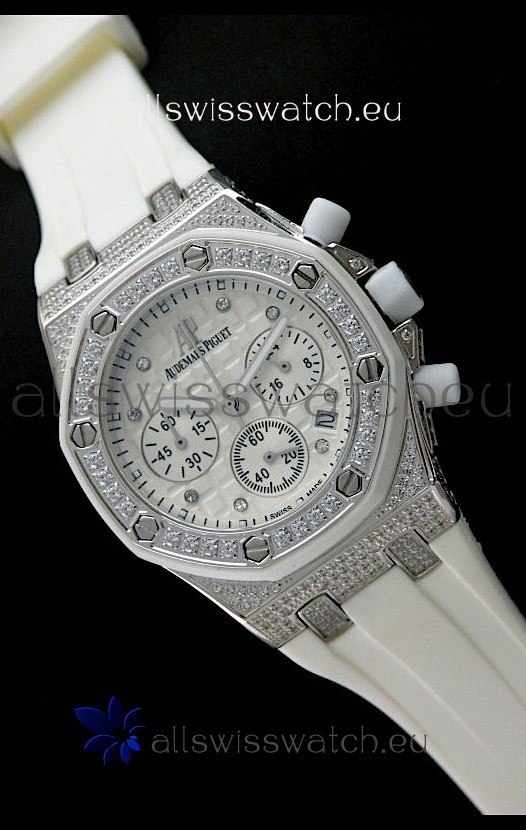 IMG_9081 Audemars Piguet Royal Oak Ladies Alinghi Limited Edition in White Replica 8