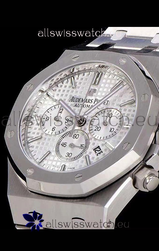 IMG_9081 Audemars Piguet Royal Oak Chronograph White Dial 904L Steel 1:1 Mirror Replica 8