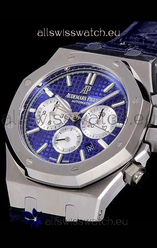 IMG_9081 Audemars Piguet Royal Oak Chronograph Blue Dial 904L Steel 1:1 Mirror Replica 8