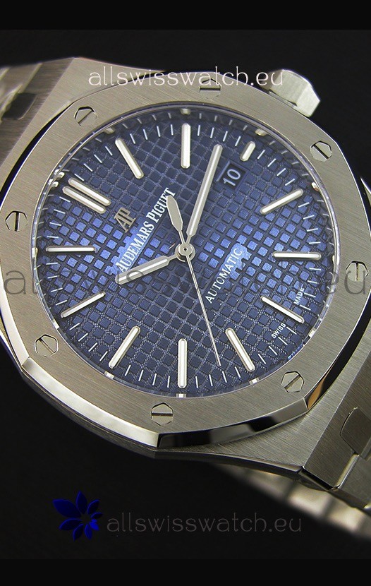 IMG_9081 Audemars Piguet Royal Oak 41MM Blue Dial Steel Strap - 1:1 Mirror Ultimate Edition Replica 8