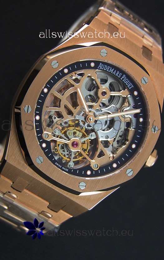 IMG_9081 Audemars Piguet Royal Oak Tourbillon Extra-Thin Openworked Rose Gold Replica 8