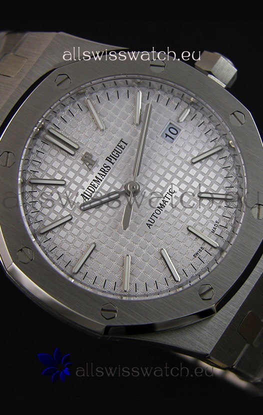 IMG_9081 Audemars Piguet Royal Oak 41MM Silver Dial Steel Strap - 1:1 Mirror Ultimate Edition Replica 8