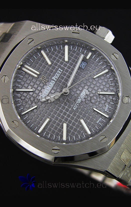 IMG_9081 Audemars Piguet Royal Oak 41MM Grey Dial Steel Strap - 1:1 Mirror Ultimate Edition Replica 8