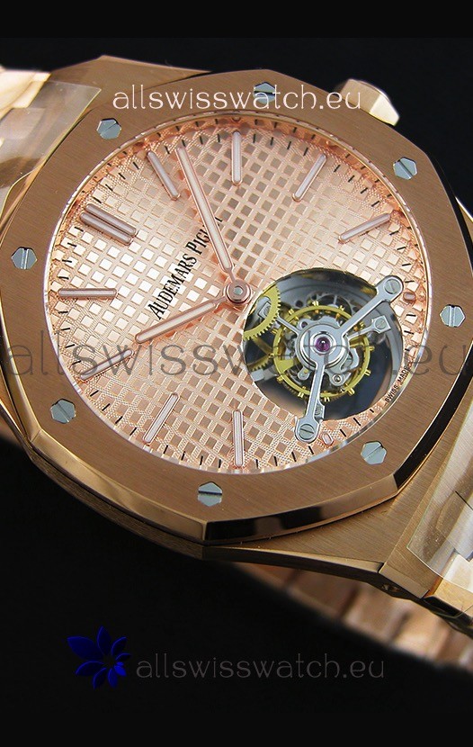 IMG_9081 Audemars Piguet Royal Oak Tourbillon 41mm Extra-Thin Pink Gold Dial Replica 8
