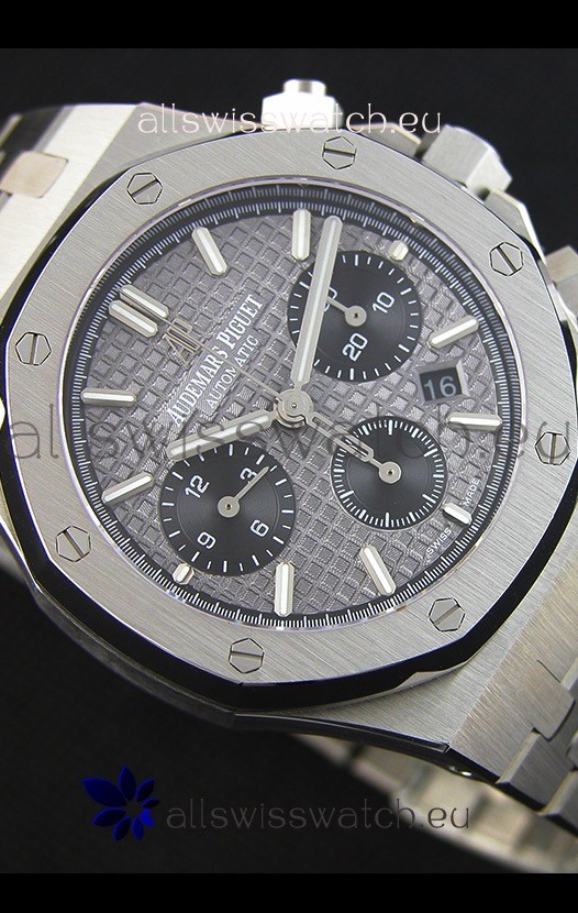 IMG_9081 Audemars Piguet Royal Oak Chronograph Slate Grey Dial Steel Strap Replica 8
