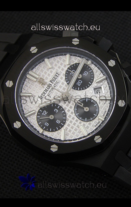 IMG_9081 Audemars Piguet Royal Oak Chronograph Silver Toned Dial Black Subdials Replica 8