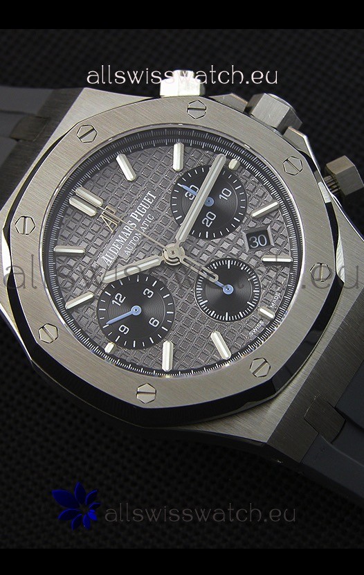 IMG_9081 Audemars Piguet Royal Oak Chronograph Slate Grey Dial Rubber Strap Replica 8