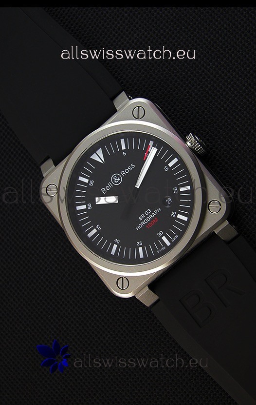 Bell & Ross BR03-92 Horograph Black Dial Rubber Strap 1:1 Mirror Replica 8