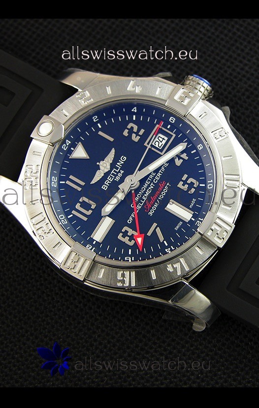 IMG_9081 Breitling Avenger II GMTin Black Dial 1:1 Mirror Version Replica 8