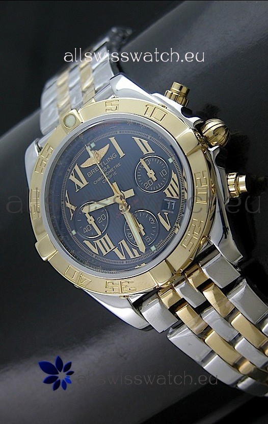 IMG_9081 Breitling Chronomat B01 Two Tone in Black Dial Replica 8