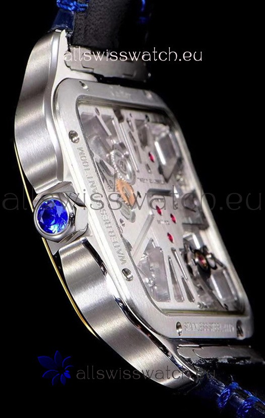 IMG_9081 Cartier Santos DUMONT Skeleton in Two Tone Bezel Replica 8