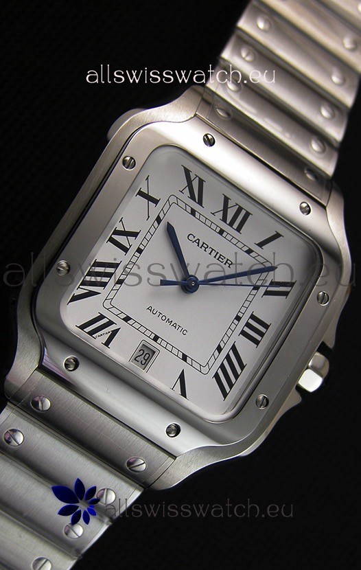 IMG_9081 Cartier Santos De Cartier 1:1 Mirror - 36MM Stainless Steel Replica 8