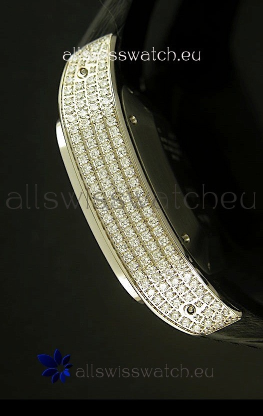 IMG_9081 Cartier Santos 100 1:1 Mirror Steel Diamonds Mens Size 42MM Replica 8