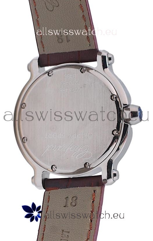 IMG_9081 Chopard Happy Sport Star Shaped Diamonds in Brown Strap Replica 8
