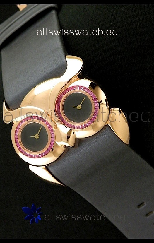 IMG_9081 Chopard Animal World Ladies Owl in Double Black Dial Replica 8