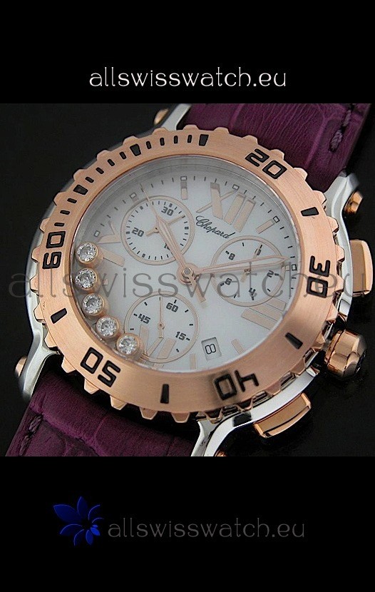 Chopard Happy Sportin Dark Red Strap Replica 8