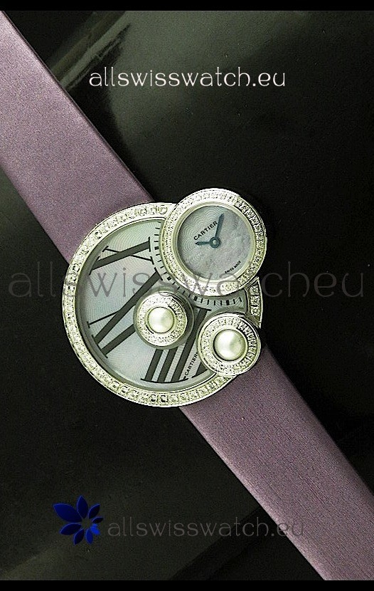 IMG_9081 Cartier Jewellery Pearl Diamond in Purple Strap Replica 8