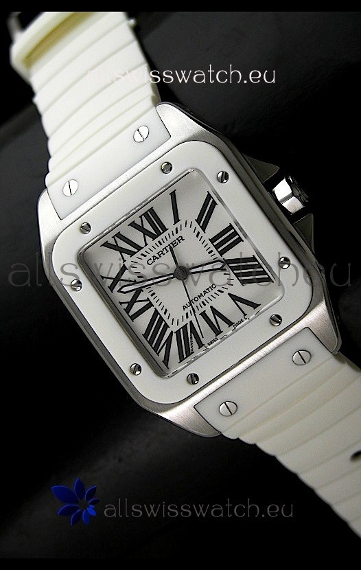 IMG_9081 Cartier Santos Automatic in White Dial Replica 8