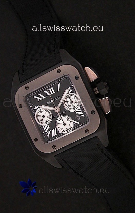 IMG_9081 Cartier santosin Black Dial Replica 8