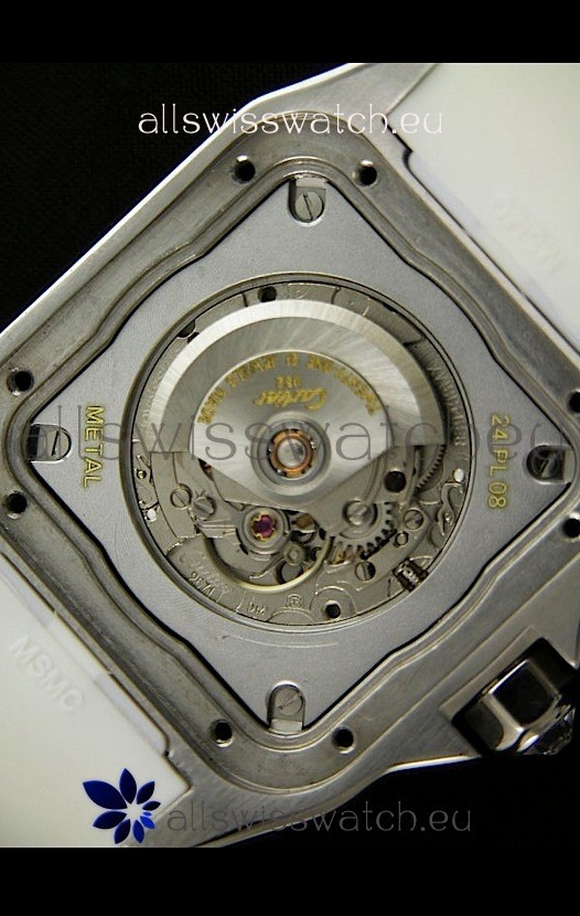 IMG_9081 Cartier Santos 100 Ladies Automatic in White Replica 8