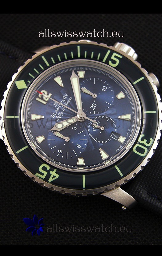 IMG_9081 Blancpain Blancpain Fifty Fathoms Chronograph Flyback Blue 1:1 Mirror Replica 8