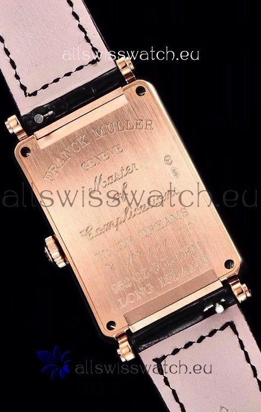 IMG_9081 Franck Muller Long Island Color Dreams Pink Gold in Black Strap Replica 8