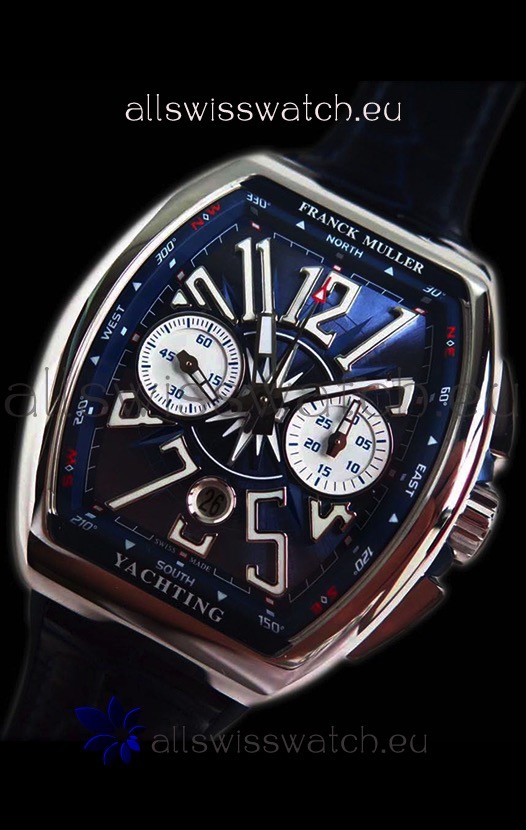 IMG_9081 Franck Muller Vanguard Chronograph 904L Steel Blue Dial Replica 8