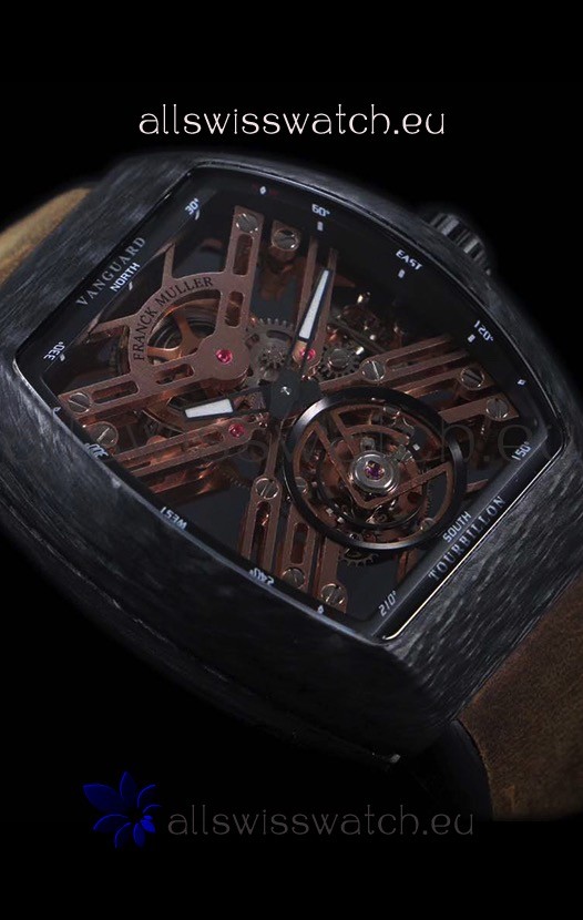 IMG_9081 Franck Muller Vanguard Skeleton Tourbillon Black Carbon Replica 8