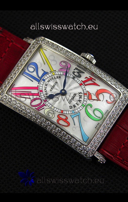IMG_9081 Franck Muller Long Island Color Dreams Ladies- Red Strap Replica 8