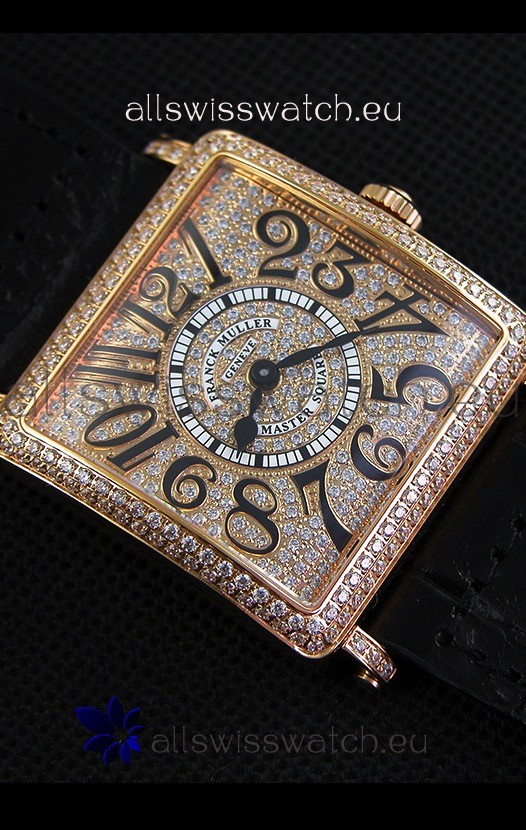 IMG_9081 Franck Muller Master of Sqaure Ladies Quartz in Pink Gold Case Replica 8