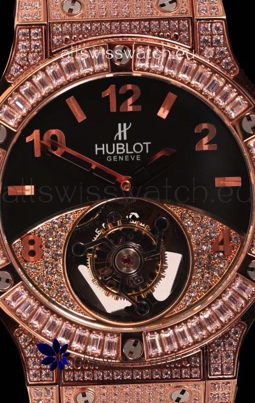 IMG_9081 Hublot Tourbillon Solo Bang Sapphires Pink Gold Replica 8