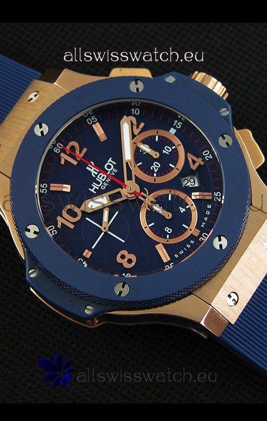 IMG_9081 Hublot Big Bang Blue Pink Gold Case1:1 Mirror Replica 8