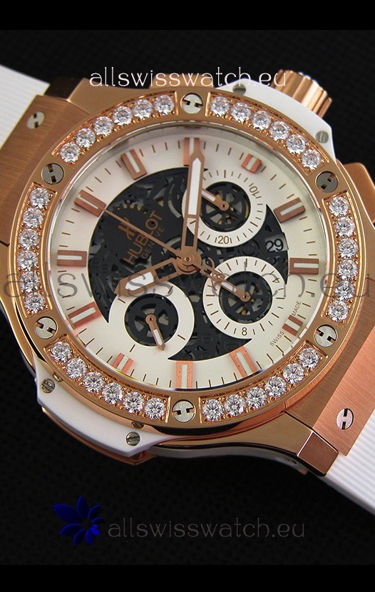 Hublot Big Bang Diamonds Bezel in Pink Gold Case Replica 8