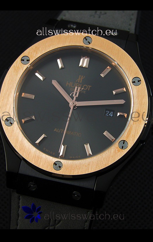 IMG_9081 Hublot Classic Fusion Ceramic King Gold Grey Dial- 1:1 Mirror Replica 8