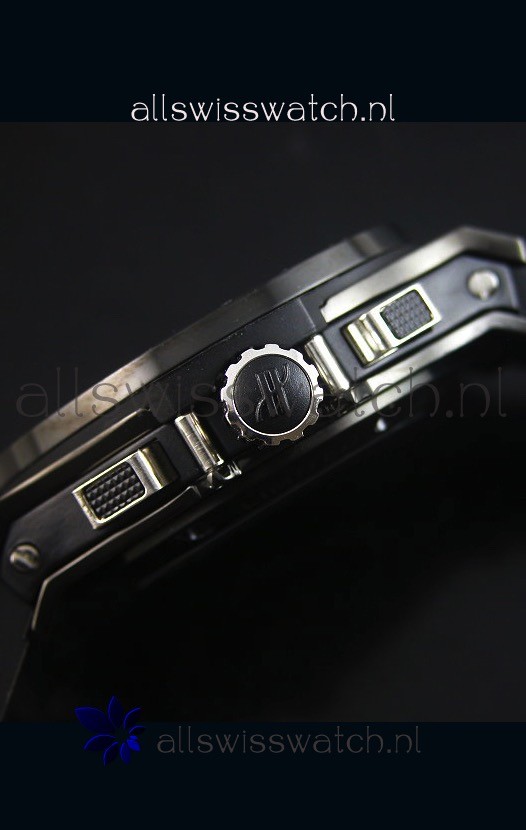 IMG_9081 Hublot Big Bang Carbon Dial Diamonds Studded PVD Case Replica 8