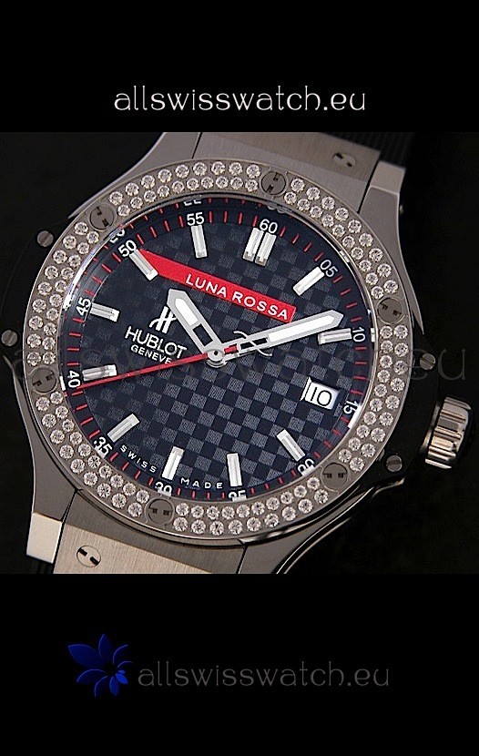 IMG_9081 Hublot Luna Rossa Quartz in Diamond Plated Replica 8