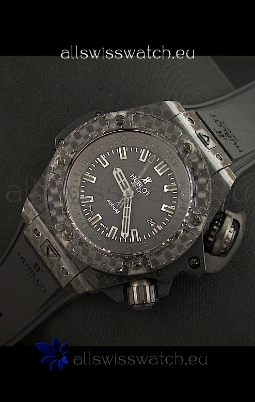 IMG_9081 Hublot Diver 4000mFull Carbon Black Dial Replica 8