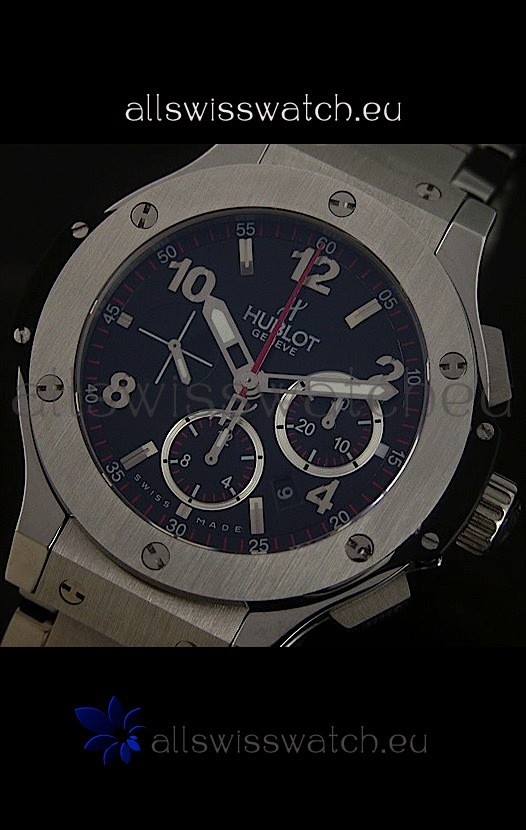 IMG_9081 Hublot Big Bang Steel Strap in Black Dial with Steel Bezel Replica 8