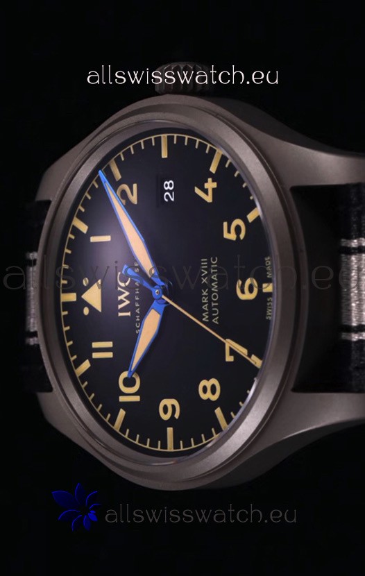 IMG_9081 IWC Pilot's MARK XVIII Heritage 1:1 904L Steel Casing Black Matte Finishing Replica 8