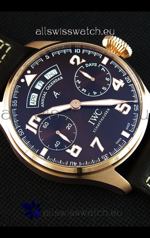IMG_9081 IWC Big Pilot Annual Calender Antoine de Saint Exupéry Brown Dial IW502706 1:1 Mirror Replica 8