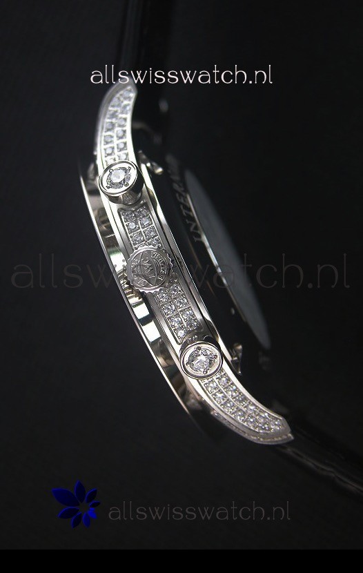 IMG_9081 IWC Portuguese Chronograph Black Dial/Strap with Diamonds 1:1 Mirror Replica 8